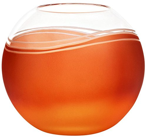 Kugelvase Vase Blumenvase Elements Orange Rot D 15 cm Kristallglas Tischvase Tischdeko Hochzeitdeko