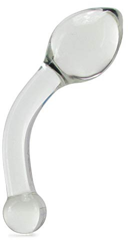 Gläs Sex Toys – Pure Indulgence 8” Hand Blown Glass Anal Slider, Borosilicate Glass Prostate Massager with Curved Tip, Non-Porous Hygienic Anal Toys