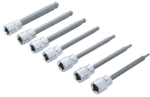 Blue Spot Tools 01510 1510 Extra Long Ball Ended Hex Socket Bit Set, Set of 7 Pieces