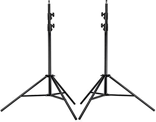NEEWER PRO 260 cm (9 fot) fjäderbelastad, slitstark, fotografi, studio, ljusstativ med 1/4 tum skruv och 5/8 stift för video-, porträtt- och fotograferingsbelysning (2-pack)