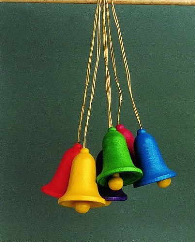 Rudolphs Schatzkiste Strauchbehang Holzglocken Höhe ca 3,5 cm NEU Weihnachten Baumschmuck Holzschmuck Holz Seiffen Erzgebirge Strauchbehang Dekoration