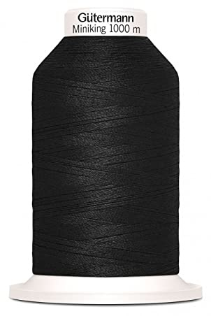 Gütermann Miniking Overlock Nähgarn 1000 m 000 schwarz – Pro Konus