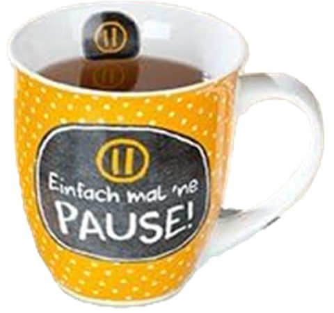 Jumbo-Tasse Porzellan Einfach mal `ne Pause Ø 10 cm Geschenk Freund Kaffeebecher Geburtstag