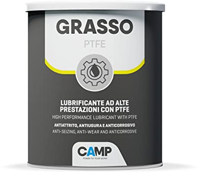 Camp GRASSO PTFE, Grasso lubrificante sintetico a base di PTFE ad alte prestazioni, Effetto anti-usura e anti-grippaggio, 1 kg