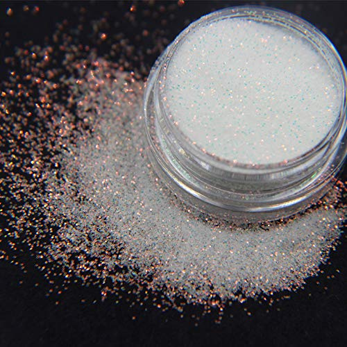 Brillo Holográfico para Uñas - Efecto Arcoíris Blanco Brillante 0,2 mm - Polvo de Azúcar y Diamante para Arte y Decoración de Uñas