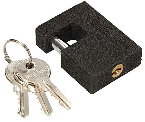 KOTARBAU® Lucchetto in ghisa da 50 mm, monoblocco, con bulloni, antieffrazione, serratura massiccia, colore: nero
