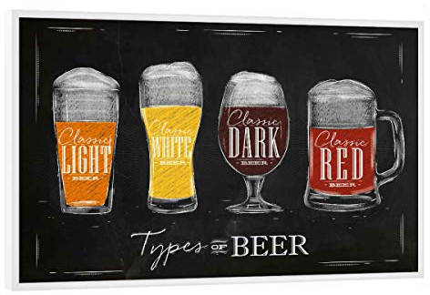 artboxONE Poster mit weißem Rahmen 75x50 cm Essen & Trinken Bier Glas - Bild Bier Abzeichen alt