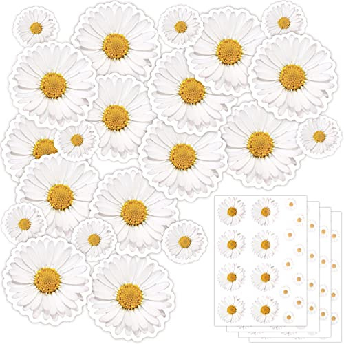 Nezyo 4er 68 Stück Fahrradaufkleber Fahrrad Aufkleber Mädchen Sticker für Fahrrad Gänseblümchen Sticker Aufkleber Blumen Deko für Auto Laptop Handy Motorrad