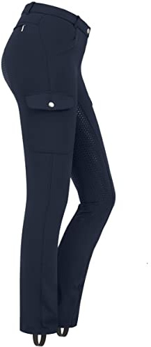 WALDHAUSEN ELT Micro Jodhpur Cargo - Pantaloni da equitazione da donna, in silicone, colore: Nero