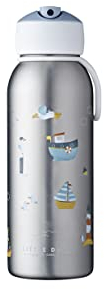 Mepal - Thermoflasche Flip-up Campus Little Dutch - Isolierte Trinkflaschen für Kinder - Edelstahl Thermosflasche - 4 Stunden heiß & 12 Stunden kalt - BPA-frei - 350 ml - Sailors Bay
