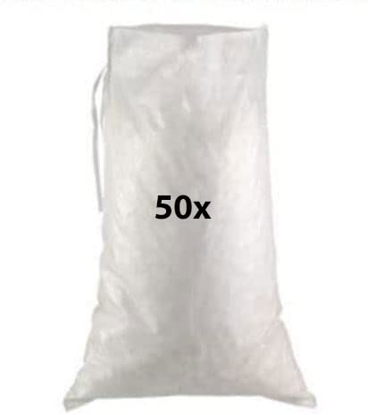 Sacchi di sabbia PP come protezione dalle inondazioni, sacchi di sabbia vuoti con nastro per riempire, utilizzati da THW Feuerwehr Bund (50, 30 x 60)