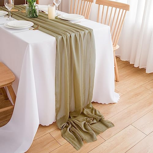 CHUQING Tischläufer Chiffon Tischläufer Hochzeit Stoff Tischband für Hochzeiten, Kommunionen und Allen Feierlichkeiten Maße: 300 x 70 cm