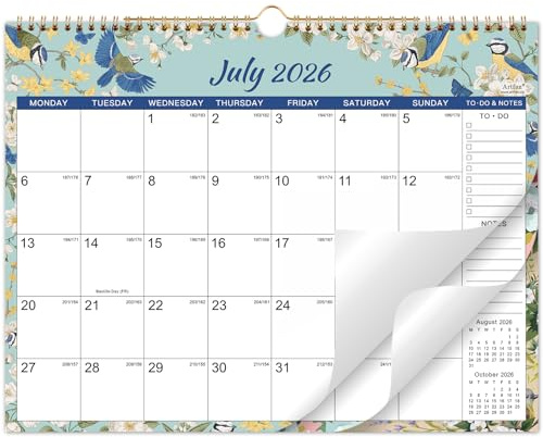 Calendar 2026-2027 UK - Wall Calendar 2026-2027, 18 Month to View Calendar, Notes&To-do, Twin-Wire Binding, Hanging Hook, Jul. 2026 - Dec. 2027, 37.6 x 29 cm
