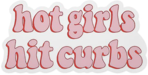 Mabor Funny Car Stickers Hot Girls Hit Curbs Bumper Stickers for Cars Vinyl Waterproof Car Stickers for Women Girls Pink Car Decals Stickers for Trucks Automotive Window Laptop Suitcase