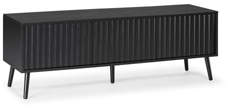 HOMN LIVING TV-Schrank Lluvia 3 Türen, Farbe: Schwarz, 130 cm (Breite) 40 cm (Tiefe) 45 cm (Höhe)