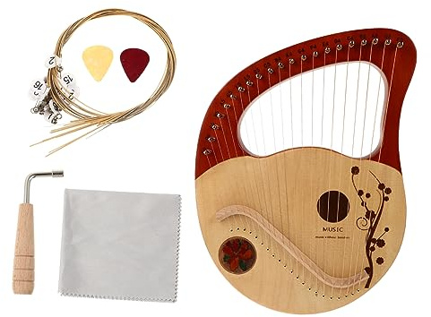 BESTonZON Holzharfe Mit 21 Saiten Tragbares Saiteninstrument Für Anfänger Inkl Stimmstab Kleines Leierharfen Satz Aus Massivholz Geeignet Für Kinder Und Erwachsene