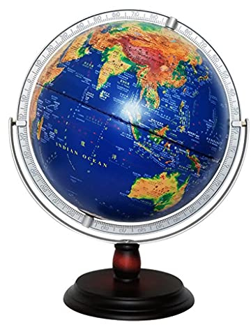 Geographischer Globus Interaktiver Globus zum Lernen von Kindern, 11,8 Zoll, 720°-Drehung, pädagogische Globen der Welt mit Ständer, 3D-Relief-Erdkugelkarte, Weltkugel-Geschenk (Weltkugel) (Weltkugel)