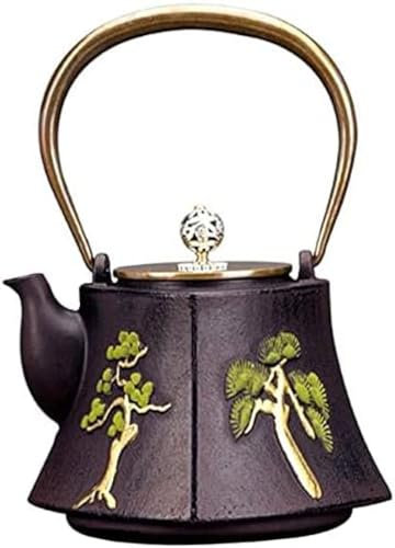 Tetsubin - Tetera de hierro fundido, pequeña tetera, infusor de té vintage resistente al calor con asa, para oficina, hogar, fiesta, accesorios de té, tetera