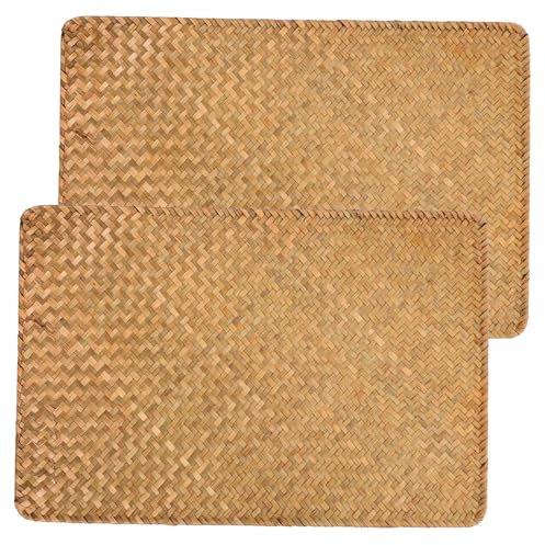 SHOWERORO Tovagliette Rettangolari Intrecciate 45x30cm in Giacinto D’acqua Naturale Isolamento Termico Per Sala Da Pranzo Casa e Ristorante Set Da 2 Pezzi