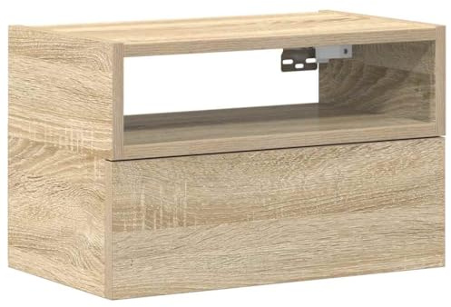 vidaXL Wand-Nachttisch Sonoma-Eiche 45x26x28,5 cm, schwebender Nachttisch, Wand-Nachtschrank, Schlafzimmermöbel