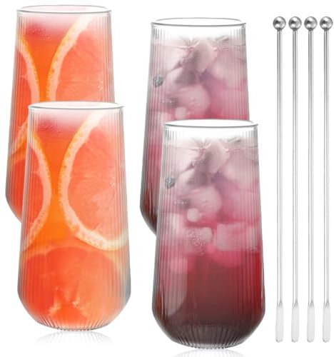 Lot de 4 Verres à Latte Macchiato - 500 ml - Pour Cappuccino, Café, Expresso et Café Glacé - Pour Boissons