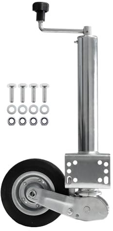 The Drive | Anhänger Stützrad 400KG | vollautomatik | Ø 60mm Rohr mit Anbauflansch | perfekt für Anhänger, Wohnwagen, Trailer (Stützrad – mit Befestigungsset)