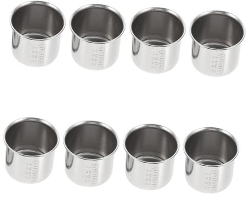 VALICLUD 8 Piezas Taza De Medicina Hospitalaria Vaso Medidor De Escala Tazas De Medir Graduadas Tazas Medidoras Con Escala Tazas Medidoras De Escala Gruesa Acero Inoxidable Silver