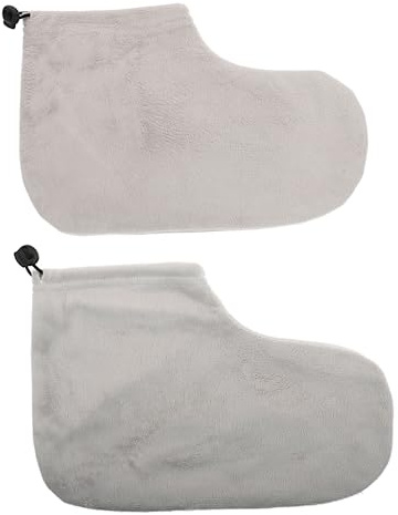 CALLARON Wärmende Fußwickel aus Baumwolle mit Elastikband Paraffinwachs Fußüberzug für Fußtherapie Beauty Wachs Fußmaske für Zuhause und Salon