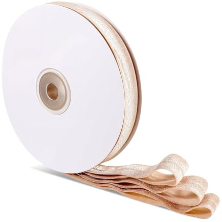 Grevosea 16.4Yards x15mm Silicone Gripper Tape for Clothing, Elastic Band for Sewing Non-Slip Elastic Ribbon Webbing Belt for DIY Crafts Underwear Bra Headband Wig Making