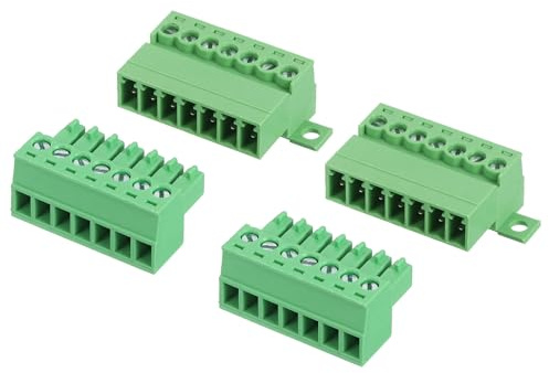 sourcing map Set di 2 connettori a vite a 7 pin, passo 3,5 mm, maschio e femmina, terminale a vite per montaggio su PCB 300 V 8 A, connettore verde per progetti elettronici domestici