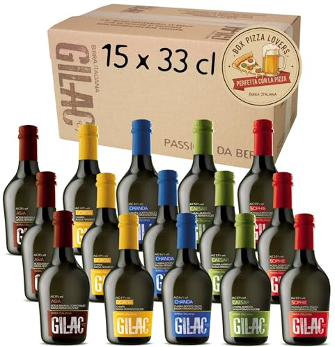 Birre artigianali confezione regalo Beerbox Pizza lover 15 bottiglie da 33cl, Birra artigianale Italiana di alta qualità, Degustazione birra selezione premium - Idea regalo