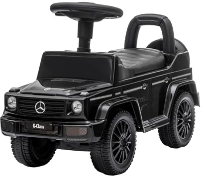 Baroni Toys SUV Mercedes Ride-On Schiebeauto für Kinder von 1-4 Jahren, realistische Geräusche, rutschfeste Räder, Ablagefach, 69,5 x 29 x 43 cm, Schwarz