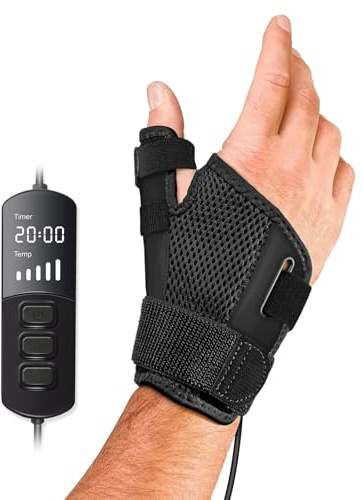 Aroma Season Wrist Heating Pad with Thumb Brace for Men and Women, Heated Wrist Wrap for Carpal Tunnel, Wrist Warmer for De Quervain's Tenosynovitis, Arthritis, Sprains, Fits Right or Left