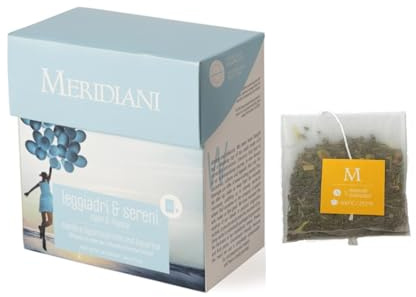 Meridiani® | Leggiadri e Sereni Miscela Erbe | Infuso Menta Liquirizia con Basilico e Coriandolo | Tisana Erbe e Spezie Singole Bustine - 15 Filtri