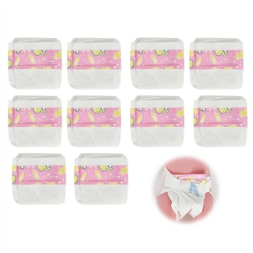 Paquete de 10 pañales de muñeca de bebé, pañales de ropa interior para accesorios Reborn, 10 piezas reutilizables para muñecas de 14 a 18 pulgadas, accesorios suaves y lavables para muñecas