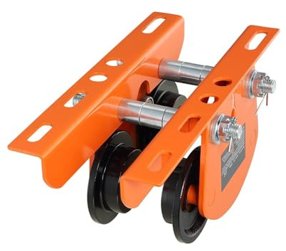 ISJRJF Polipasto Eléctrico Carro Manual con polipasto eléctrico, Capacidad de 2200 lbs/1T, Carro con viga de Empuje con Ruedas Dobles Cabrestante Eléctrico(1T)