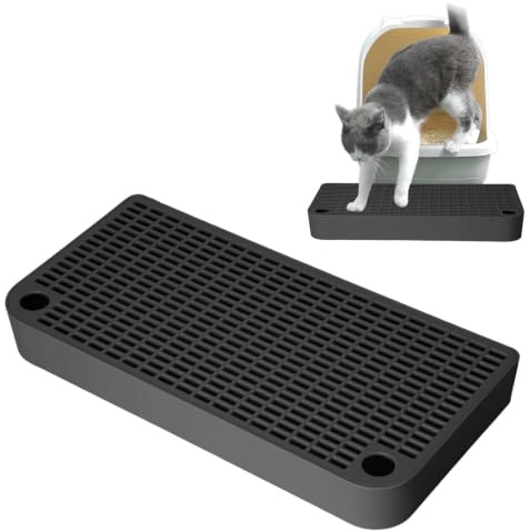 Cryptisg Rampa para Caja de Arena, Rampa para Arenero con Función de Filtro, Fácil Limpiar Pedal de Recogida de Arenero, Antideslizantes Trampa para Arena, Ideal para Gatos Pequeños y Mayores