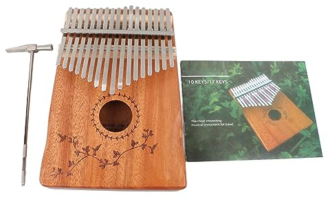 Rcniso Beginner Kalimba Mahogany Wood 17 Keys Thumb Piano High Hardness Corrosion Resistance Multiple Tones for Music Performance