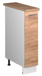 Vicco Apotekarskåp Fame-Line, Goldkraft ek/Vit, 20 cm, AP Oak, för kombination med andra moduler i Fame-Line-serien