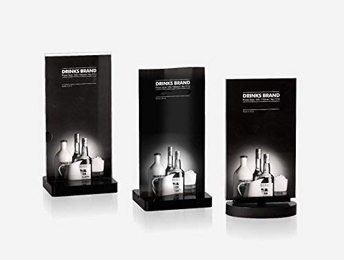 Bordsstativ reklamskylt av akryl (PMMA) akrylbas i svart glasklar display bordsstativ T-form bordsskylt reklamskylt prisskylt (form: vågig)