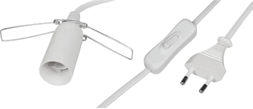 McShine - Lampenfassung | E14 mit 1,5m Kabel, Schalter und Eurostecker | die schnelle Art überall Licht zu bringen | ideal für z. B. Renovierungsarbeiten