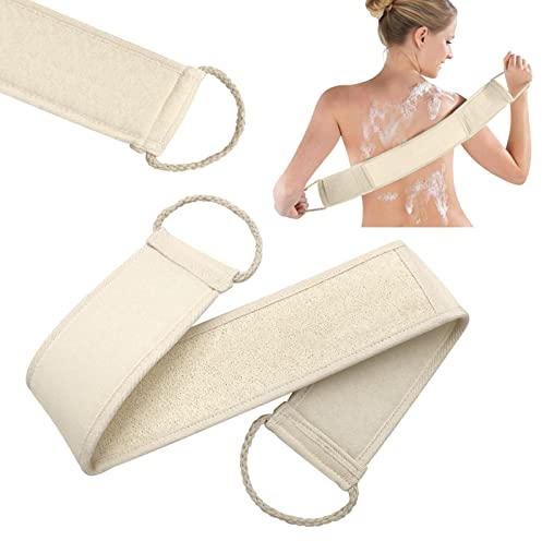 Pinkiou Rückenschrubber für Dusche Peeling Luffa Schwamm Luffa Rückenbürste Dusche mit ergonomischem Griff Effektive Reinigung und Peeling Perfekt für die tägliche Körperpflege