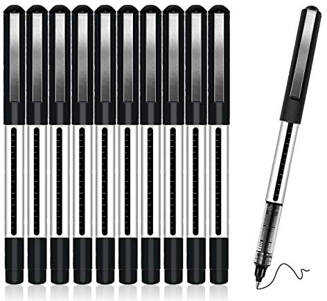 deli 12 penne roller con inchiostro gel, 0,5 mm, colore: nero