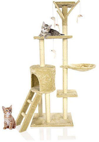 Cat Tree by Cozy Pet - 148cm Large Multi-Level Cat Tower, Heavy Duty Natural Sisal Scratching Posts, Stable Climbing and Activity Centre, Kitten Tree Tower for Indoor Cats | CT06-Lt Beige