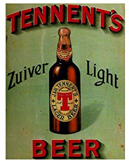 Ecool Tennents zuiver light lager beer retro shabby chic vintage style picture metal wall plaque sign fridge magnet
