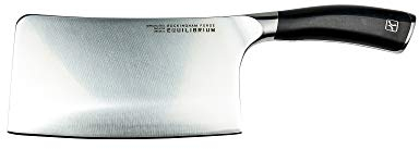 Equilibrium by Rockingham Forge Coltello da macellaio 16.5 cm, lama in acciaio inossidabile tedesco, manico nero, finitura argento