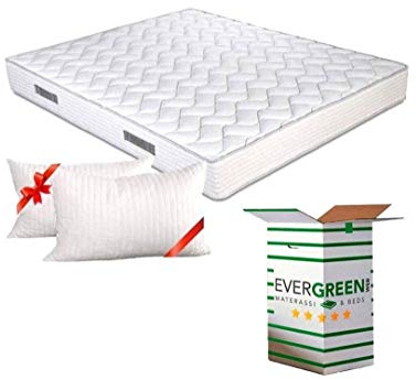 EVERGREENWEB - Matelas de Lit 180x200x20 cm + 2 Oreillers Gratuit Mousse Anatomique, Mousse H.R FoamMED, Système Triple Couche, 7 Zones de Confort, Dispositif Médical Orthopédique, Fermeté Moyenne