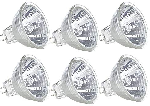 MR11 Type Halogen Light Bulb Down Reflector Spot Lamp 10 Watt 12V 2 Pin Oven Hood Range Lighting High CRI Bright Kitchen 45° Beam Warm White 10W GU4 Dimmable Replacement GL Fiber Optic BAB C I 6 Pack