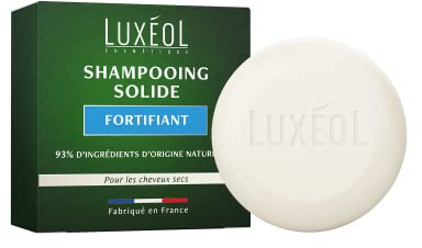 Luxéol – Shampooing Solide Fortifiant – Renforce, Nourrit & Hydrate – Pour Cheveux Secs – Made in France – 75 g