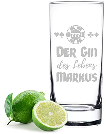 polar-effekt Gin Glas 485 ml mit personalisierter Gravur - Cocktailglas mit Spruch - individuelle Geschenkidee - Trinkglas für Cocktails und Drinks - extra spülmaschinenfest